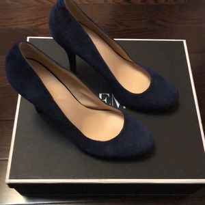 Navy suede pump heels from Nine West in size 7.5